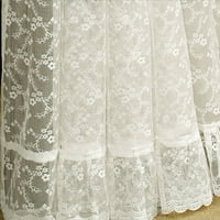 Par vjenčanih čipkastih zavjesa Priscilla, širokih 130 inča i dugih 63 inča, u bijeloj ili Bjelokosti