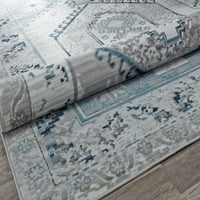 10 Misti Blue Vintage farmski tepih u sivoj boji, 2 '6 4'