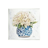 Stupell Industries okrugli bijeli cvjetni cvjetovi ukrašeni uzorkani vaza Slikanje Umjetnika Umjetnička umjetnost, dizajn Patricia