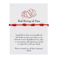 Jicolilisilili vezana Narukvica od crvenog užeta dužine papirnate razglednice za ljubavnike narukvica jednostavne jedinstvene naušnice