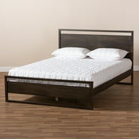 Krevet na platformi veličine mumbo-mumbo s jasen-smeđim drvenim završetkom