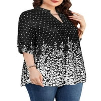 Bluza s dugim rukavima veličine plus, majice za žene, tunika s cvjetnim printom i vrhovi u obliku donjeg dijela