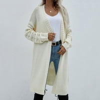 Ženski jesensko-zimski kardigan s otvorenim prednjim dijelom dugih rukava, Labav, glomazan, pleteni džemper na rasprodaji