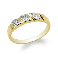 10k žuto zlato, dvobojni cirkonijev prsten u obliku vrtloga, veličina 4-10
