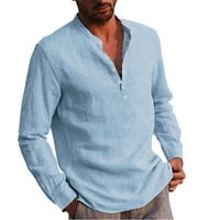 Muška košulja jednobojni modni ležerni top jednostavan udoban gornji dio na kopčanje gornji dio dugih rukava ležerna odjeća za plažu