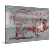Ispis crvene svinje na omotanom platnu