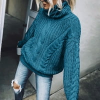 Preveliki džemperi za žene jednobojna dolčevita pulover dugih rukava mekani džemper od pletenog kabela Gornji dijelovi Casual odjeća