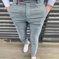Muške široke teretne hlače s džepovima, Ležerne svestrane modne rastezljive hlače s printom na točkice, uklopljene hlače za mala