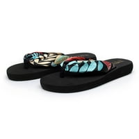 Ženske japanke, sandale s cvjetnim printom, japanke s otvorenim prstima, udobne cipele za dom i bazen, 9