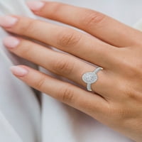 Carat T.W. Dijamantni dvostruki okrugli halo zaručnički prsten 14K žuto zlato