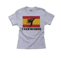 Španjolska olimpijska reprezentacija taekvondo - Zastava-silueta pamučna Omladinska siva majica za dječaka