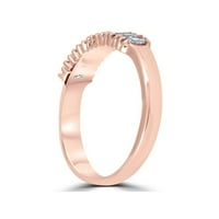15K dijamantni prsten od ružičastog zlata od 14k ženski prsten za godišnjicu braka