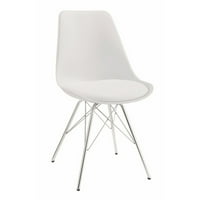 Blagovaonska stolica modernog stila s kromiranim nogama, bijela, Set od 2