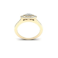 5 8CT TDW Diamond 10K žuto zlato dvostruki halo zaručnički prsten