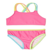 Wonder Nation Baby & Toddler Girls Solid Bikini, set, 12m-5T