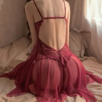 Seksi Setovi pidžame za žene, žensko jednobojno erotsko donje rublje, seksi spavaćica s remenom,čipkasta pidžama s dubokim dekolteom