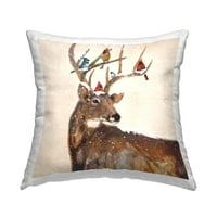 Dizajn jastuka od snježnih ptica i jelenskih rogova od strane Ruhena Manninga