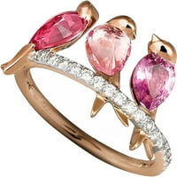 Vrhunski prsten svježi stil ženski par ljubavni prsten kreativna ptica životinja rhinestone večernji ženski prsten za prst dragi