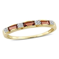 Carat T.G.W. Granat i dijamantni prsten od 10kt žutog zlata