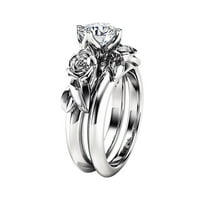 Prstenovi za ukrašavanje nakita za žene modni kreativni cvijet ruže dijamantni par