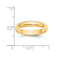 Polukružni zaručnički prsten od 14k žutog zlata, veličine 5. HR040
