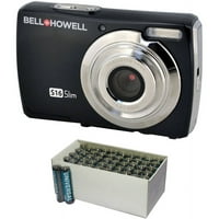 Tanki digitalni fotoaparat s MP + MP, crne boje, u kompletu s 2 AAA baterije, kao što je prikazano na TV-u