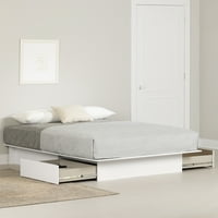 Krevet na platformi od 2 ladice u bijeloj boji