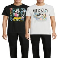 Majice Disney Men 's & Big men' s Mickey Trio Bo Graphic, 2 kutije, veličine S-3XL