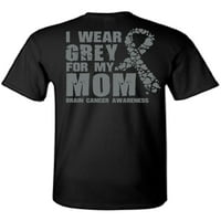 Majica Na kojoj piše svijest o raku mozga, nosim sivu za mamu, majice za muškarce s otisnutim leđima