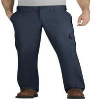 Muške teretne hlače običnog kroja s ravnim nogavicama, tamnoplava-32