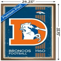 Denver Broncos - Poster zida retro logotipa, 22.375 34