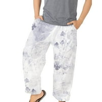 Muške Ležerne ljetne hlače uklopljenog kroja s tropskim printom elastični pojas hlače Pune dužine modne duge hlače za odmor na plaži