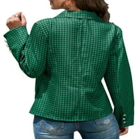 Ženski ugrađeni Blazer na kopčanje, pametna uredska gornja odjeća sa šalom na vratu, radne poslovne jakne, zelena jakna od kardigana