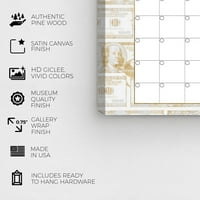 Wynwood Studio Uspjeh i poduzetnički zidni umjetnički tisak 'Kalendar novca' novac - zlato, bijelo