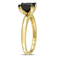 Zaručnički prsten od 10k žutog zlata s crnim dijamantom izrezanim princezom za žene za žene