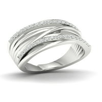 1 3CT TDW Diamond 10K Crossover White Gold Obećaj prsten