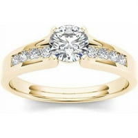 Klasični zaručnički prsten od žutog zlata od 14 karata s dijamantom.