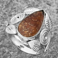 Amonit amonit sa spiralnim šavom-Madagaskarski srebrni prsten za odrasle žene. nakit od 9146916