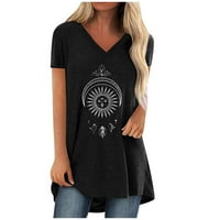 Plus size ženske majice na rasprodaji ženska ležerna majica s izrezom i printom u obliku slova a, bluza kratkih rukava, gornji dio