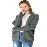 Jedinstveni prijedlozi Ženski casual široki džemper od pletenog kabela s džepovima