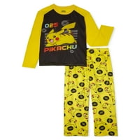 Komplet pidžame s dugim rukavima za dječake Pokemon 2 komada veličine 4-16