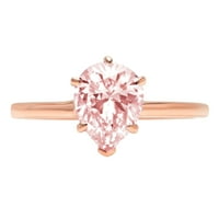 1. dijamant u obliku kruške s prozirnim simuliranim dijamantom od ružičastog zlata 18k 10,25